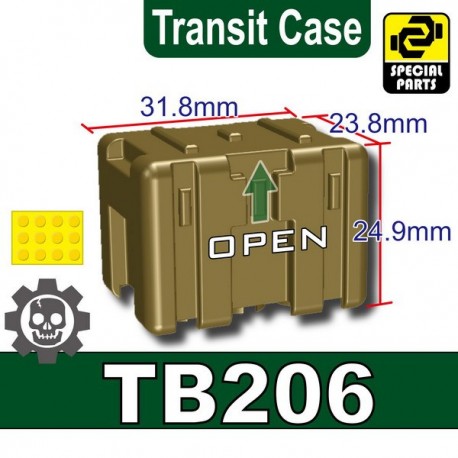 Lego Accessoires Minifig Custom SIDAN TOYS Transit Case TB206 (Dark Tan) (La Petite Brique)