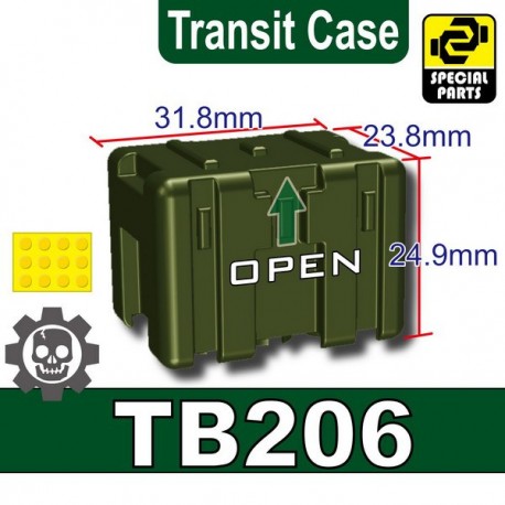 Lego Accessoires Minifig Custom SIDAN TOYS Transit Case TB206 (Vert Militaire) (La Petite Brique)