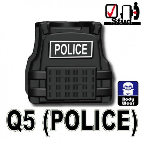Lego Accessoires Minifig Custom SIDAN TOYS Tactical Vest Q5 Police (Black) (La Petite Brique)