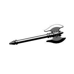 Lego Accessoires Minifig Custom BRICKWARRIORS Hache de Minotaure (charcoal) (La Petite Brique)