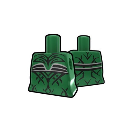 Lego Accessoires Minifig Custom AREALIGHT Torse féminin Vert avec tatouage maléfique (La Petite Brique)