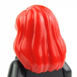 Lego Accessoires Minifig Cheveux mi-long qui retombe sur l'épaule droite (Rouge) Feuilles (La Petite Brique)