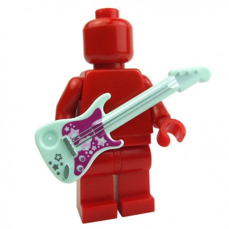 Lego Accessoires Minifig Guitare électrique (Light Aqua) (La Petite Brique)