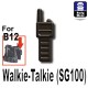 Lego Accessoires Minifig Custom SIDAN TOYS Talkie-Walkie (SG100) (Pearl Dark Black) (La Petite Brique)