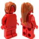 Lego Accessoires Minifig Cheveux queue de cheval longue (Dark Orange) (La Petite Brique)
