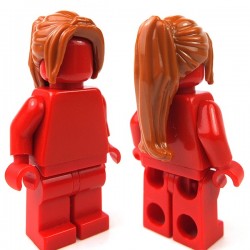 Lego Accessoires Minifig Cheveux queue de cheval longue (Dark Orange) (La Petite Brique)