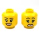 Yellow Head Dual Sided Female Peach Lips, Open Mouth Smile / Scared