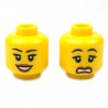 Lego Accessoires Minifig Tête féminine jaune 10 (double visage) (La Petite Brique)