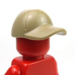 Dark Tan Minifig, Headgear Cap - Short Curved Bill with Seams and Hole on Top