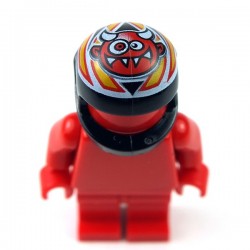 Black Minifig, Headgear Helmet Standard with Crazy Demon