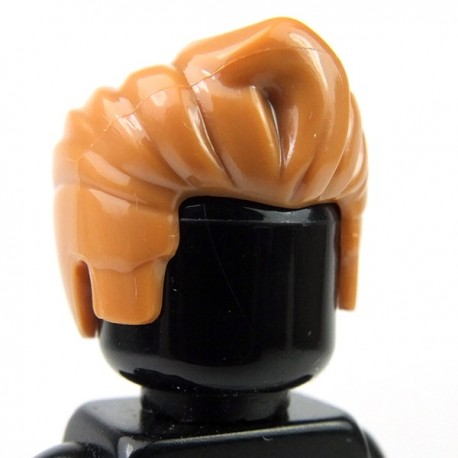 Minifig Black LEGO Headgear Hair Spiked Top with Orange Streaks Pattern
