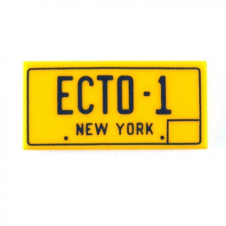 Lego Accessoires Minifig Ghostbusters Ecto-1 New York - Tile 1x2 (Jaune) (La Petite Brique)