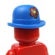 Lego Accessoires Minifig Chaperau Melon avec fleur (Bleu) (La Petite Brique)