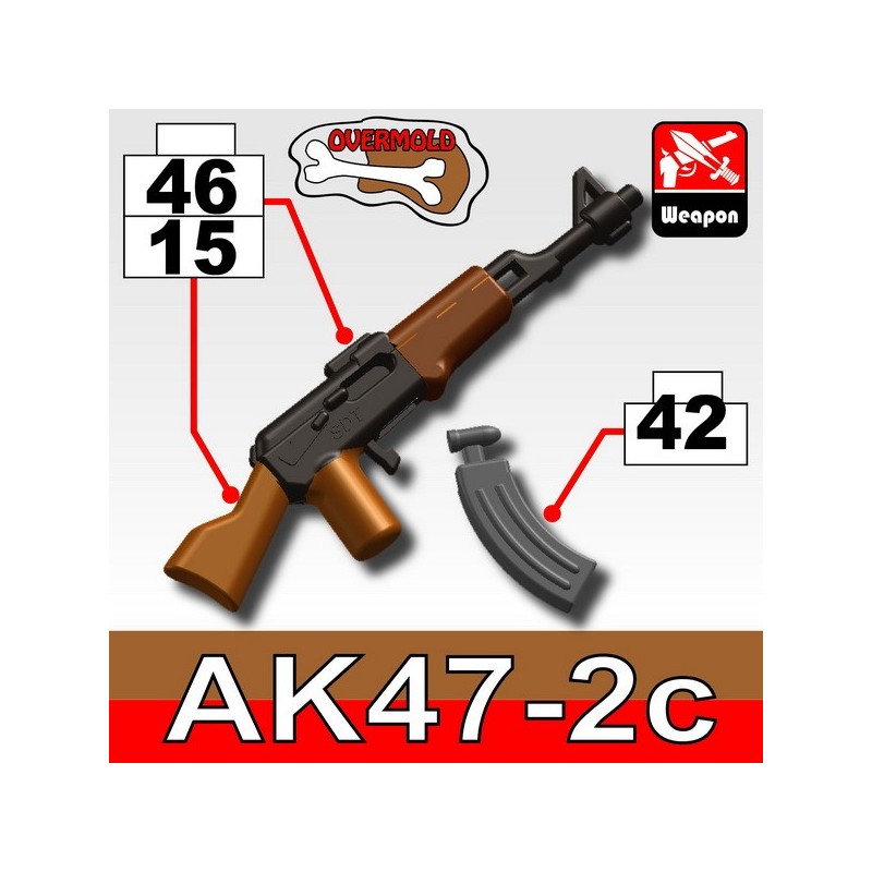 Lego Accessoires Minifig Custom Si-Dan Toys Armes AK47/2C (Pearl)