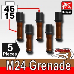 Lego Accessoires Minifig Custom SIDAN TOYS Grenade M24X5 (Pearl Dark Black/Brown) (La Petite Brique)