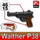 Lego Accessoires Minifig Custom SIDAN TOYS Walther P38 (Pearl Dark Black/Brown) (La Petite Brique)
