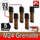Lego Accessoires Minifig Custom SIDAN TOYS Grenade M24X5 (Black/Brown) (La Petite Brique)