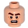 Light Flesh Minifig, Head Male, Lines under Eyes, Cheek Lines & Open Mouth with Teeth﻿