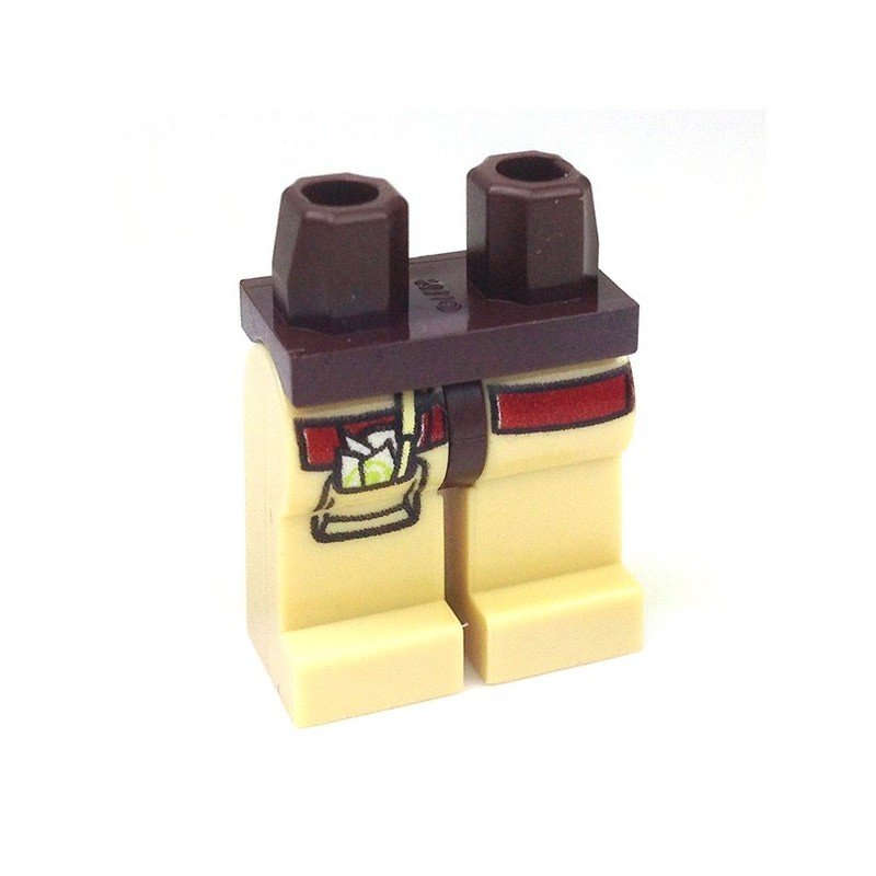 Lego Accessoires Minifig Jambes (Dark Tan), poche avec stylo et papier  (Dark Brown) (La Petite Brique)