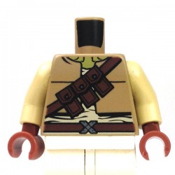 Lego Accessoires Minifig Torse gilet avec trois poches (Dark Tan) (La Petite Brique)