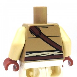 Torso - Vest with Three Pocket Shoulder Belt, Tan Arms, Reddish Brown Hands