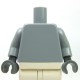 Lego Accessoires Minifig Torse, mains Dark Bluish Gray (Light Bluish Gray) (La Petite Brique)