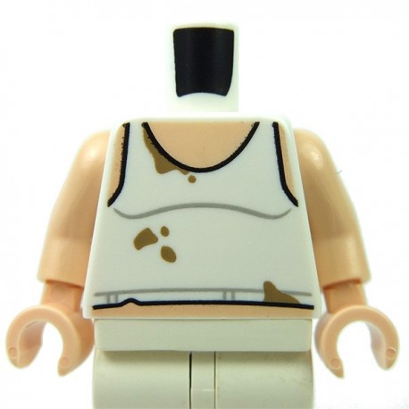 Lego Accessoires Minifig Torse Débardeur blanc torse avec taches (Blanc) (La Petite Brique)