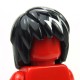 Black Minifig, Hair Layered with Silver Zigzag Streaks