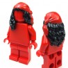 Black Minifig, Hair Female Mid-Length with Red Rag Wrap