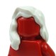 White Minifig, Headgear Hair Female Mid-Length with Part over Front of Right Shoulder