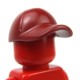 Dark Red Minifig, Headgear Cap - Short Curved Bill with Seams and Button on Top