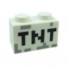 White Brick 1 x 2, "TNT" Pixelated