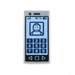 Lego Accessoires Minifig Smartphone - Tile 1 x 2﻿ (Light Bluish Gray) (La Petite Brique)