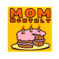 Bright Light Orange Tile 2 x 2 "MOM MONTHLY"