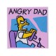 Bright Pink Tile 2x2 "ANGRY DAD" (Homer Simpson)