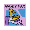 Bright Pink Tile 2x2 "ANGRY DAD" (Homer Simpson)