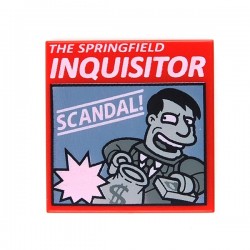Red Tile 2x2 "THE SPRINGFIELD INQUISITOR"