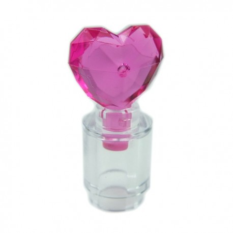 Bottle with heart shaped﻿ lid (Trans-Dark Pink)﻿