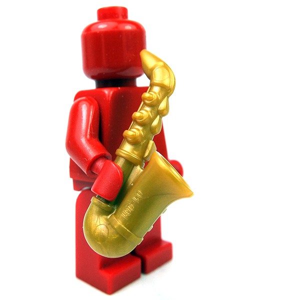 LEGO Pearl Gold Minifigure Saxophone Instrument Accessory 