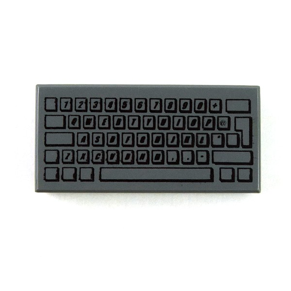 LEGO Dark Bluish Gray 1x2 Computer Keyboard Tile
