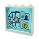 Trans-Light Blue Glass for Window 1x4x3 - Opening with Map﻿ + White Frame﻿