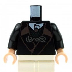 Lego Accessoires Minifig Torse - Veste & gilet vert foncé & attache argentée (noir) (La Petite Brique)