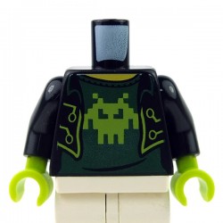 Lego Accessoires Minifig Torse - Veste ouverte sur t-shirt avec Alien (noir) (La Petite Brique)