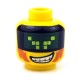 Yellow Minifig, Head Male with Pixelated Visor, Sideburns & Wide Grin