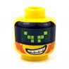 Yellow Minifig, Head Male with Pixelated Visor, Sideburns & Wide Grin