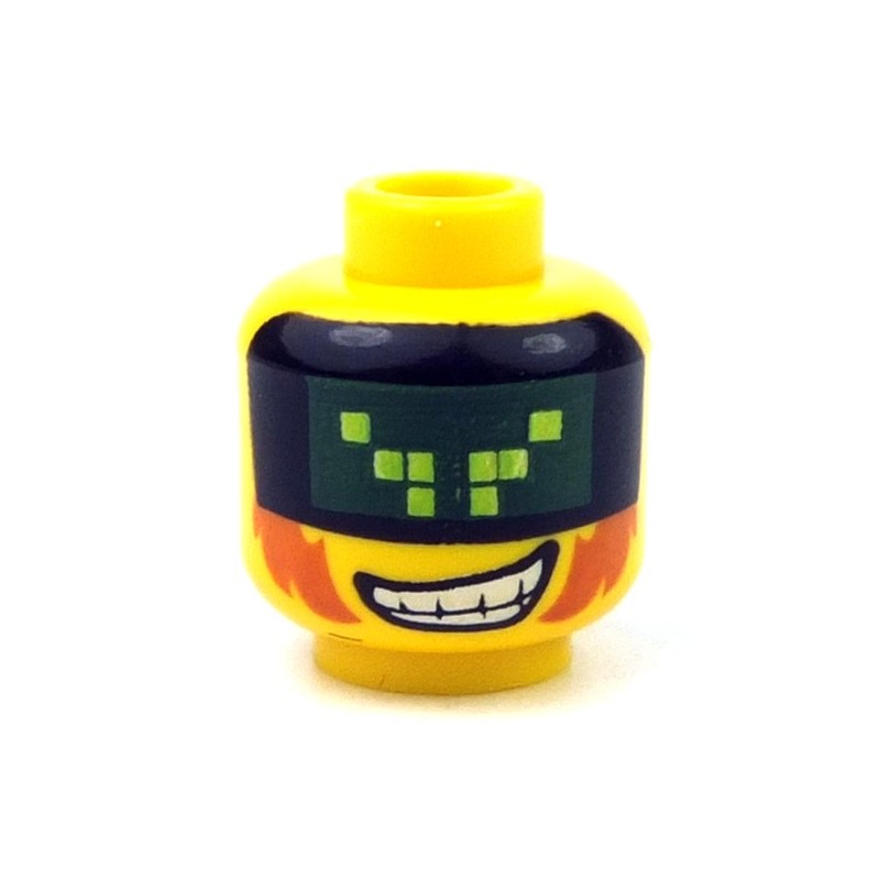 Lego Yellow Minifig Head x 1 Stern & Angry Pattern Dual Sided Head 