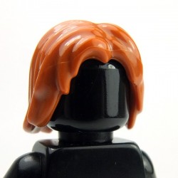 Dark Orange Minifig, Hair Mid-Length Tousled with Center Part﻿