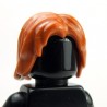 Lego Accessoires Minifig Cheveux mi-long, ébouriffé, raie au milieu (Dark Orange) (La Petite Brique)