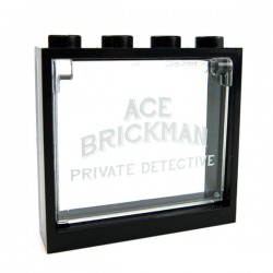 Lego Accessoires Minifig Fenêtre ACE BRICKMAN PRIVATE DETECTIVE + Entourage noir 1x4x3﻿ (La Petite Brique)