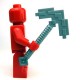 Lego Accessoires Minifig Minecraft Pickaxe Blocky (Flat Silver) (La Petite Brique)